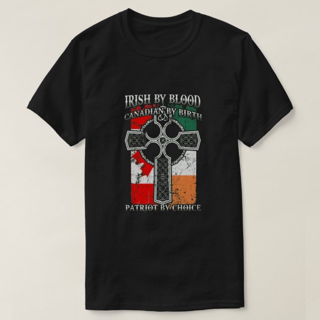 T-SHIRT SANG IRLANDAIS NAISSANCE CANADIENNE (Design devant)