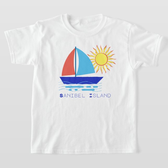 T-shirt Sanibel Island Bateau à voile et vacances soleil (Poser)