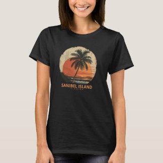 T-shirt Sanibel Island FL Floride Palmiers Sunset Beach