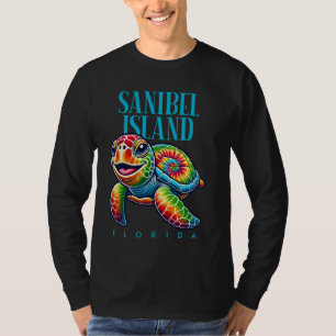T-shirt Sanibel Island Floride Souriant Tie Dye Tortue de