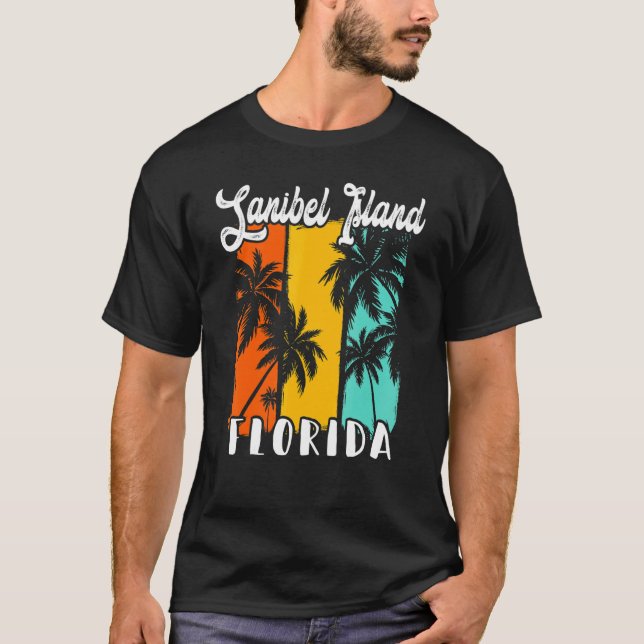 T-shirt Sanibel Island Palm Trees Beach Florida Vacation F (Devant)