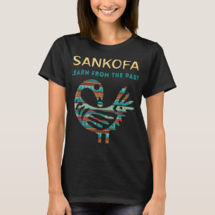 T-shirt Sankofa Apprenez De L'Ancien Oiseau Africain Noir