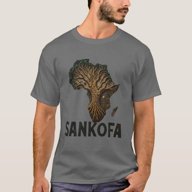 T-shirt 'Sankofa Spirit' célèbre le patrimoine noir, l'his (Devant)