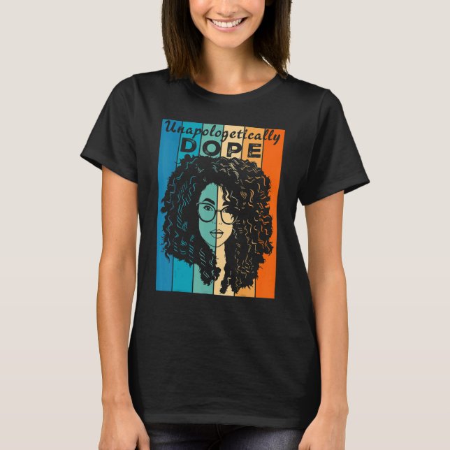T-shirt Sans apologisme D ope Noir Afro Noir Histoire Fe (Devant)