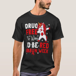 T-shirt Sans Drogue Le Moyen D'Être Rouge Semaine Du Ruban