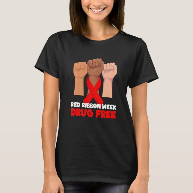 T-shirt Sans drogue Octobre Semaine du ruban rouge 2022 (Devant)