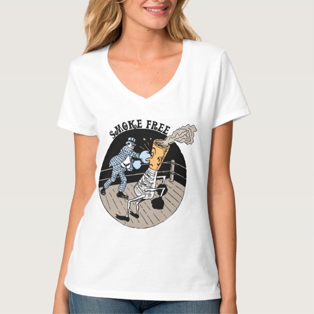 T-shirt Sans fumée. Coups de pied du bout ! (Devant)