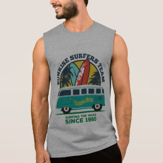 T-shirt Sans Manches Débardeur Homme Jersey Fin Thème Surf