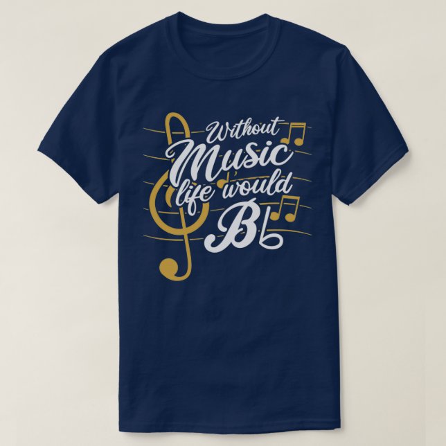 T-shirt Sans Musique La Vie Serait Plat II Funky Music Quo (Design devant)