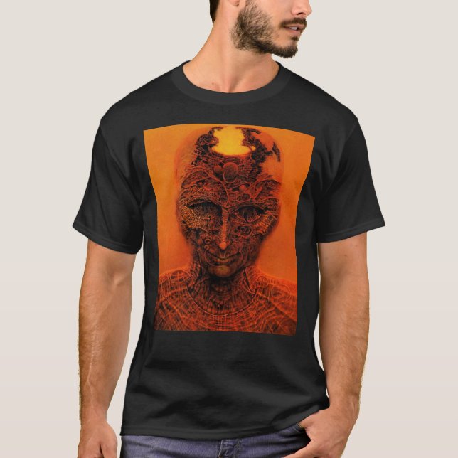 T-shirt Sans titre (Derrière la peau) par Zdzisław Beksińs (Devant)