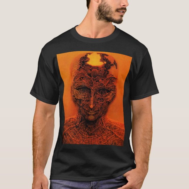 T-shirt Sans titre (Derrière la peau) par Zdzisław Beksińs (Devant)