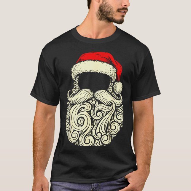 T-shirt Santa 67 Hidden In Beard Christmas  (Devant)