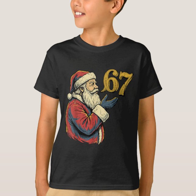 T-shirt Santa 67 Number Funny Christmas Meme Se  (Devant)