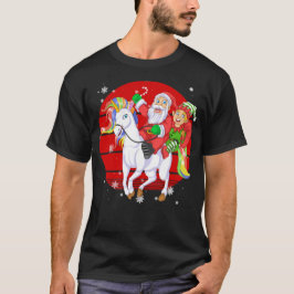 T-shirt santa and onze riding unicornes