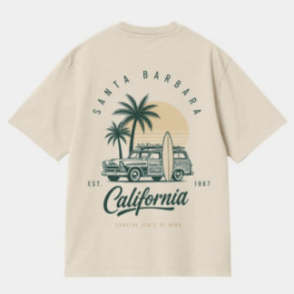 T-shirt Santa Barbara Californie Vintage Surf Station Wago