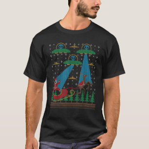 T-shirt Santa Claus Alien Invasion Espace OVNI laide Chris