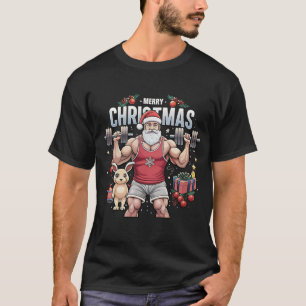T-shirt Santa Claus avec une torsion - Gym Père Noël Holid