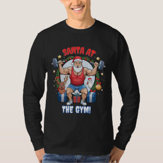 T-shirt Santa Claus avec une torsion - Gym Père Noël humou