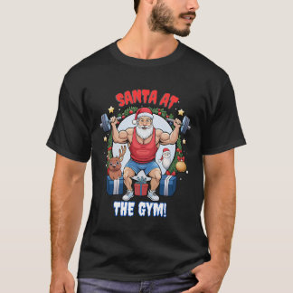 T-shirt Santa Claus avec une torsion - Gym Père Noël humou