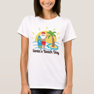 T-shirt Santa Claus avec une torsion - Jour de la plage