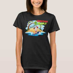 T-shirt Santa Claus Beach Island Noël Été En Juillet