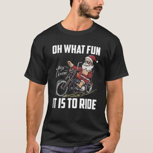 T-shirt Santa Claus Conduite Moto moto moto moto moto Noël (Devant)