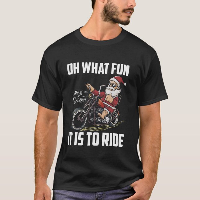 T-shirt Santa Claus Conduite Moto moto moto moto moto Noël (Devant)