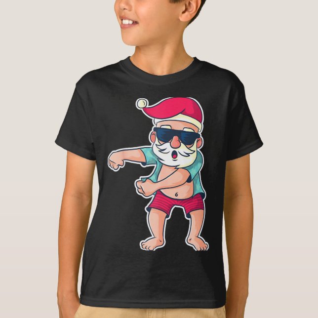 T-shirt Santa Claus Floss Dance Christmas X-mas Gift  (Devant)