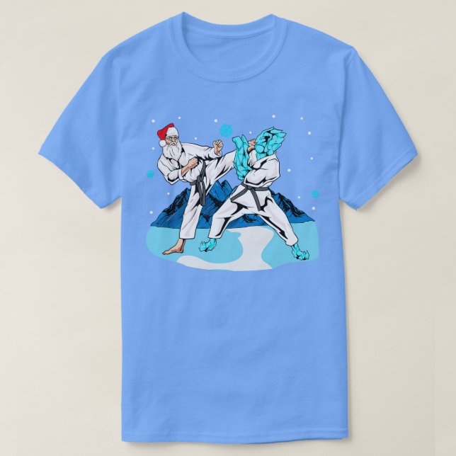 T-shirt Santa Claus Karate Martial Arts Joyeux Noël (Design devant)