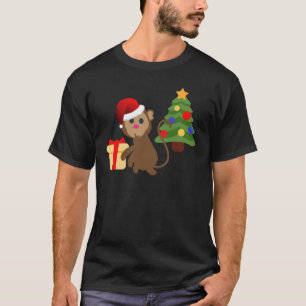 T-shirt santa claus monkey emoji