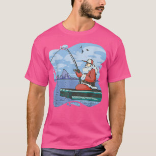 T-shirt Santa Claus Pêche Calme Amusant Joie Pêcheur Poiss