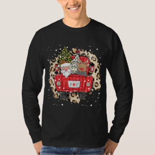 T-shirt Santa Claus Reindeer Camion Rouge Leçon de neige d