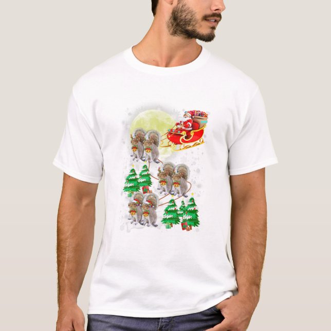 T-shirt Santa Claus Riding Squirrel (Devant)