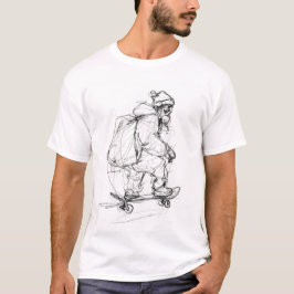T-shirt Santa Claus Skateboard avec présentants