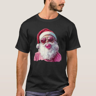T-shirt Santa Claus soufflant la bulle gomme Lunettes de s