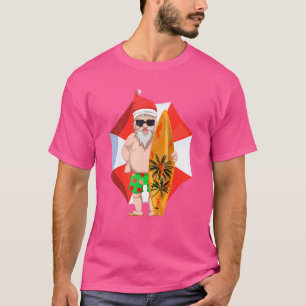 T-shirt Santa Claus Surfers Surfing Summer Hawaii Christma