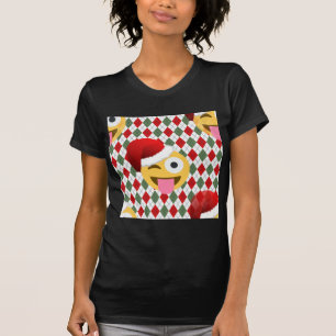 T-shirt santa claus wink emoji