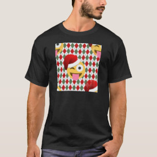 T-shirt santa claus wink emoji