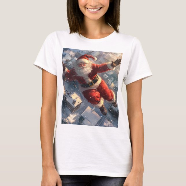 T-shirt Santa Clause Vol (Joyeux Noël) (Devant)
