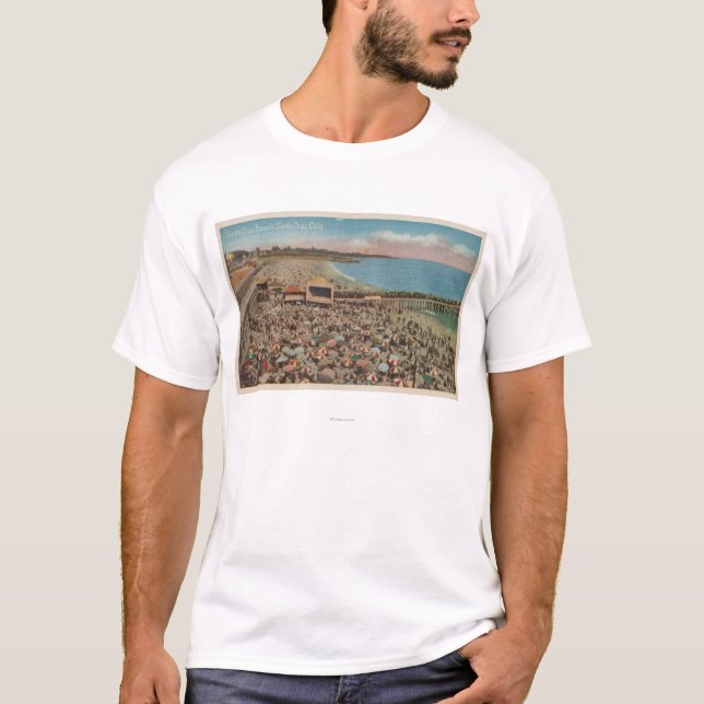 T-shirt Santa Cruz, CA - scène de plage complètement des (Devant)