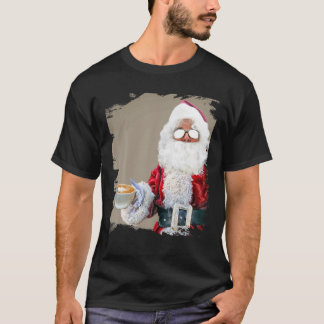 T-shirt Santa Drinking Coffee Christmas Funny