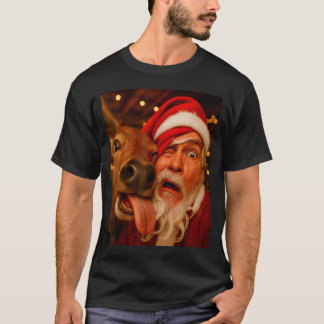 T-shirt Santa drôle de selfie Renne Hommes Femmes Enfants