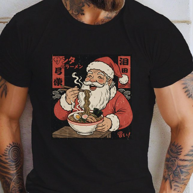 T-shirt Santa Eating Ramen Noodles (Créateur téléchargé)