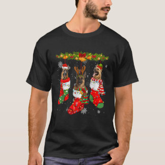 T-shirt Santa Elf Reindeer German Shepherd Dog Xmas Socks