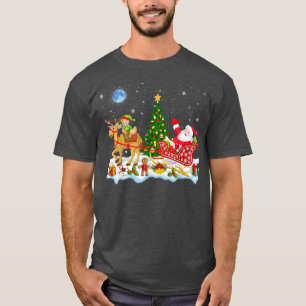 T-shirt Santa ELF Riding Reindeer Camel Sleigh Xmas Alpaca