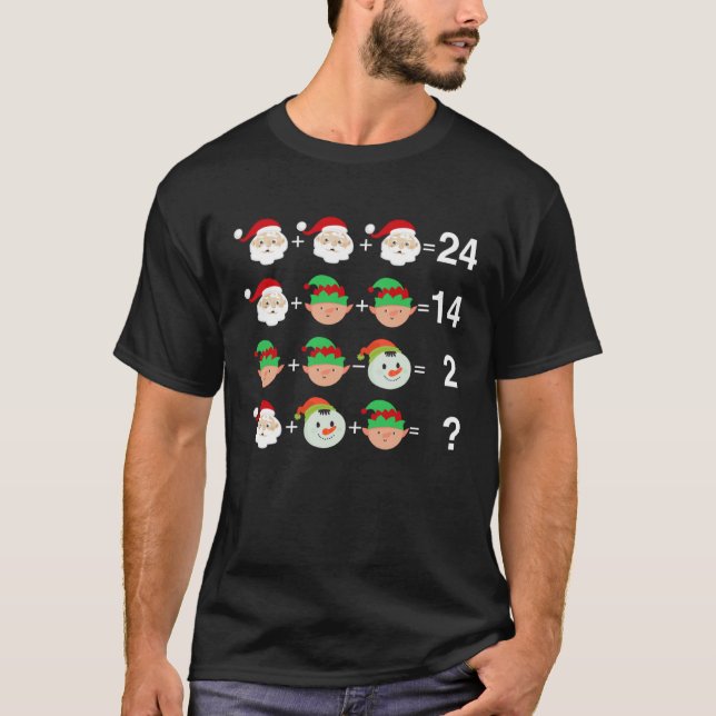 T-shirt Santa Elf Snowman Equation Math Teacher Christmas (Devant)