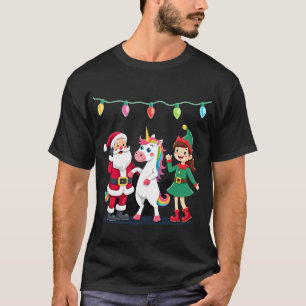 T-shirt Santa en elflichaam eenhoorn Kerstmis Kinderen Jon