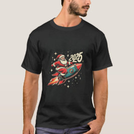 T-shirt Santa flying to new year 