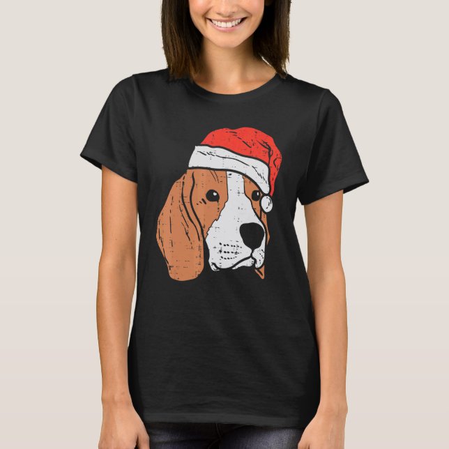 T-shirt Santa Hat Beagle Christmas Xmas Dog  Owner Men Wom (Devant)