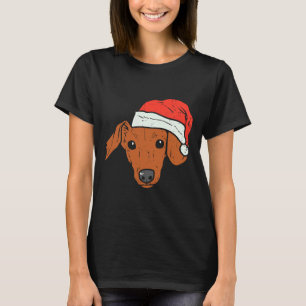 T-shirt Santa Hat Dachshund Pjs Noël Noël Noël Noël Wiener